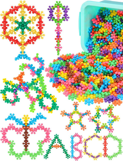 Montessori Schneeflocken Bausteine