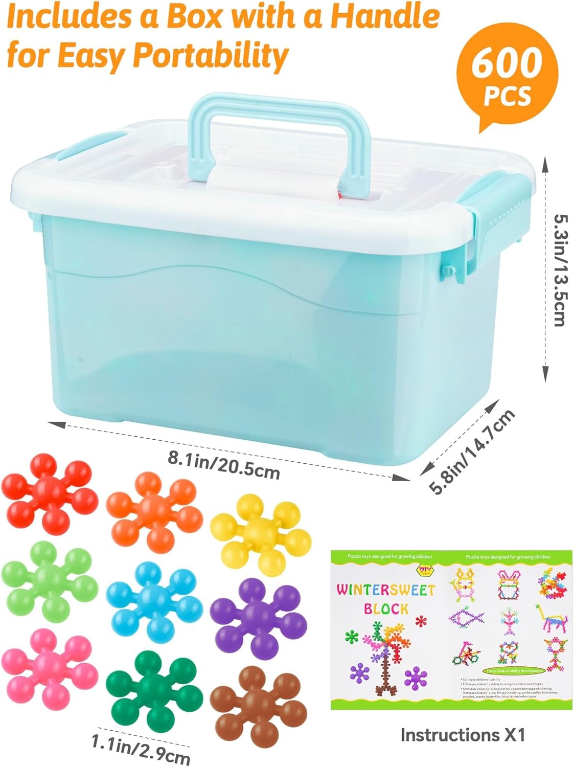 Montessori Schneeflocken Bausteine