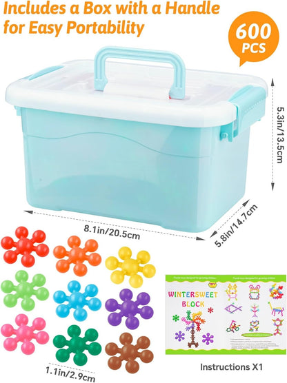 Montessori Schneeflocken Bausteine