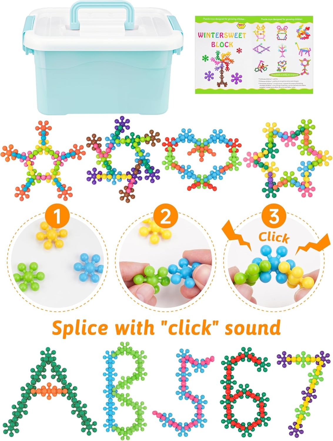 Montessori Schneeflocken Bausteine
