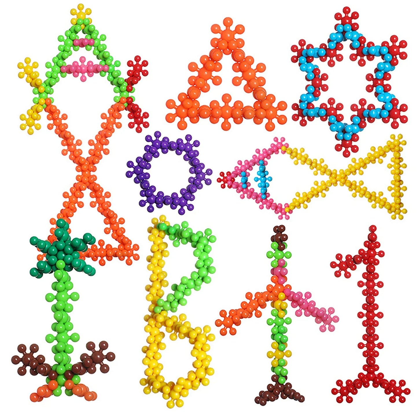 Montessori Schneeflocken Bausteine